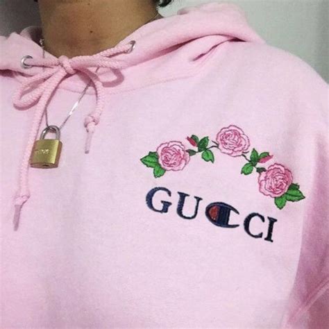 gucci champion hoodie with roses|gucci x champion hoodie for sale online .